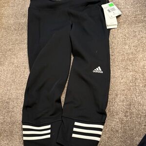 Adidas woman’s  Black Leggings with White Stripes